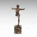 Sports Figure Statue Run Player Bronze Sculpture TPE-711